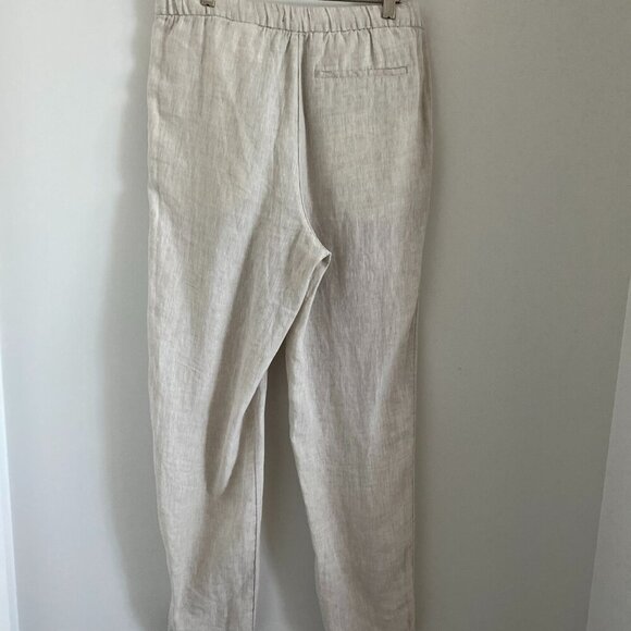 H&M WOMEN'S RELAXED FIT 100% LINEN SIDE POCKETS BACK POCKET SIZE 32R - Picture 2 of 5